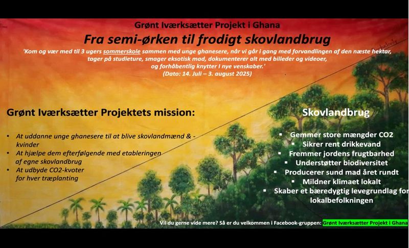 Banner med info om Ghana-projekt